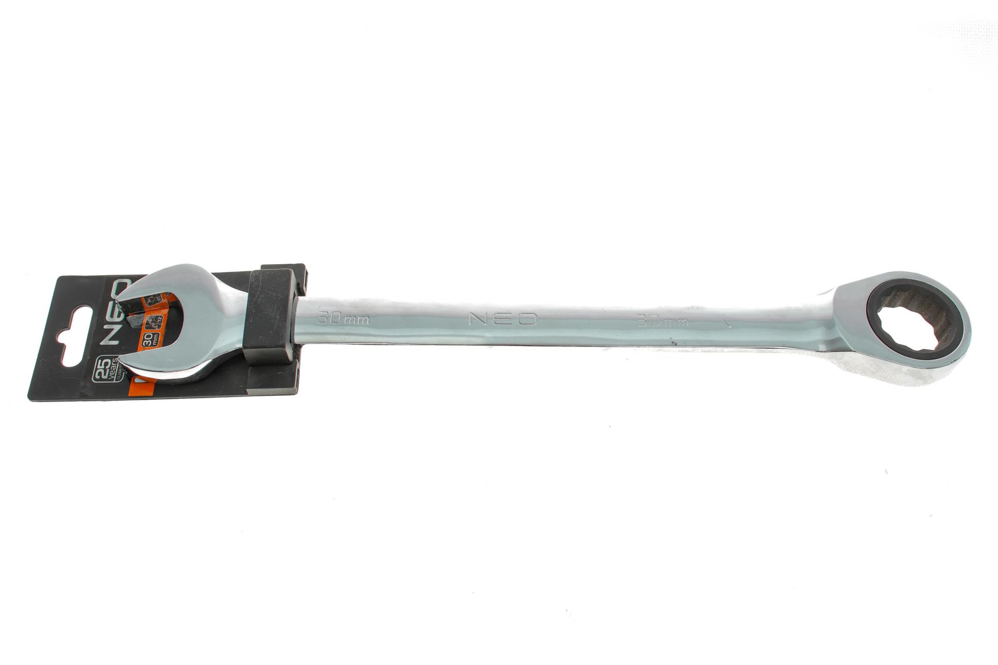 Ключ ріжково-накидний з тріскачкою 30 mm 72 зуб. L-350 mm